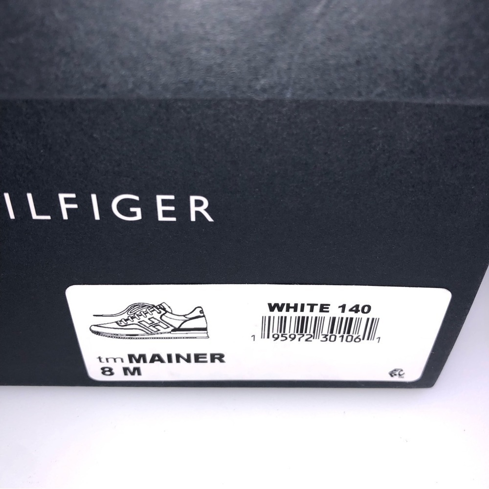Tommy Hilfiger Mens Mainer Leather Sneakers Shoes Athletic Logo Lace Up 8M - Picture 10 of 12